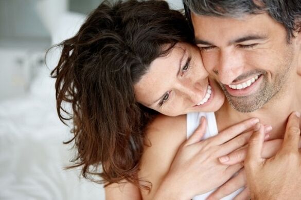 happy woman and man with increased power